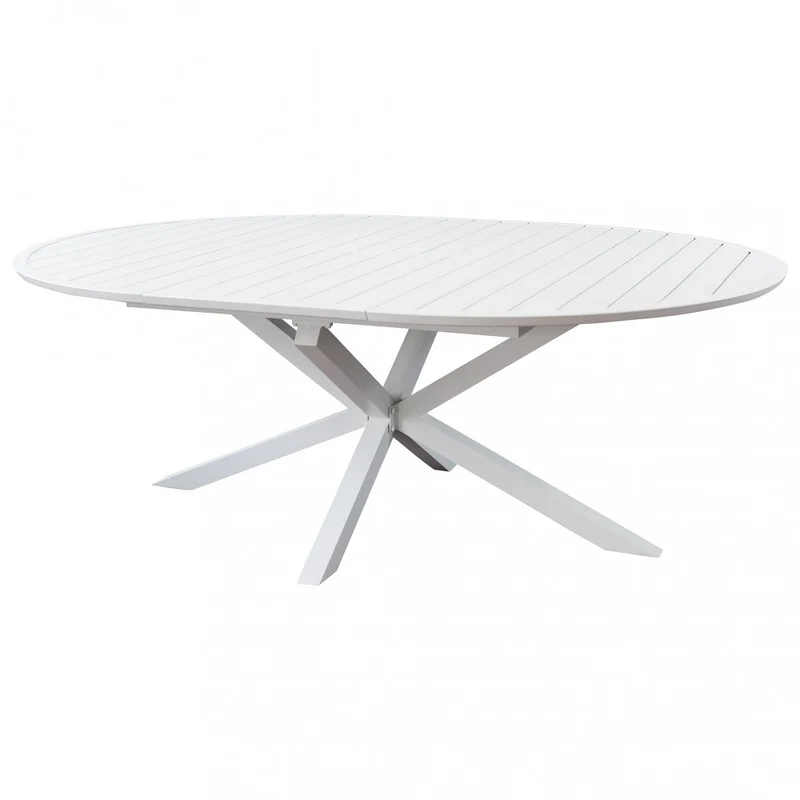 Tavolo in alluminio rotondo allungabile bianco con diametro 150x150xH75 cm Camet