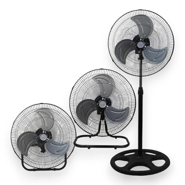 Ventilatore 3 in 1 diametro 40 cm per casa con asta regolabile e tre lame in metallo