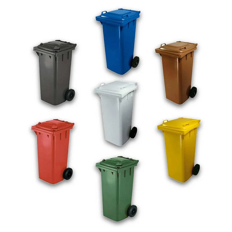 bidone per la raccolta differenziata 240 lt - colore marrone