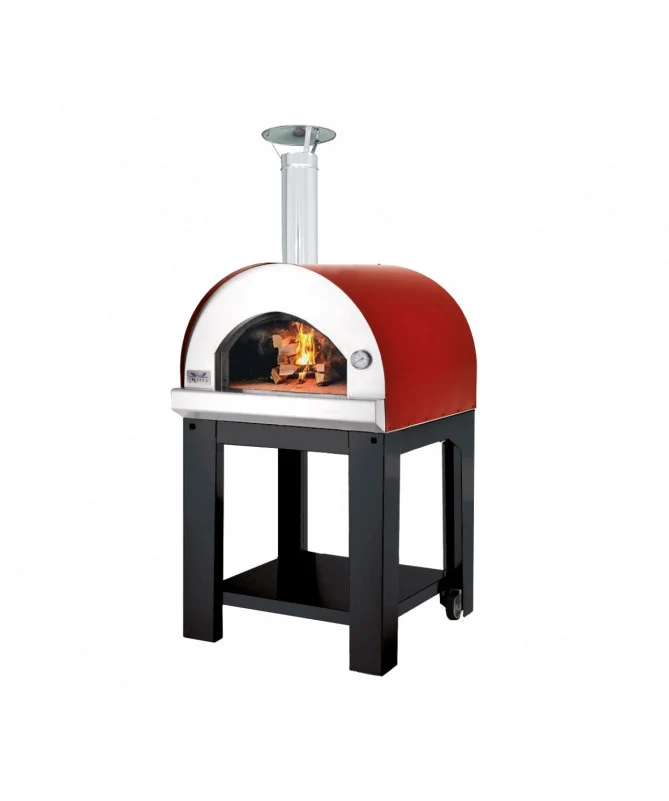 forno a legna 'enea' cm 78x87x145h - col. nero/bordeaux