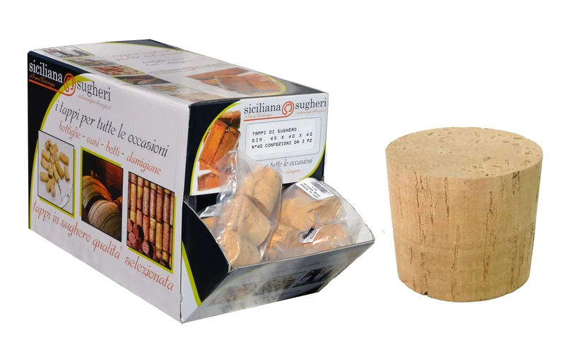 tappo in sughero per damigiana 2 pezzi 55x50 mm
