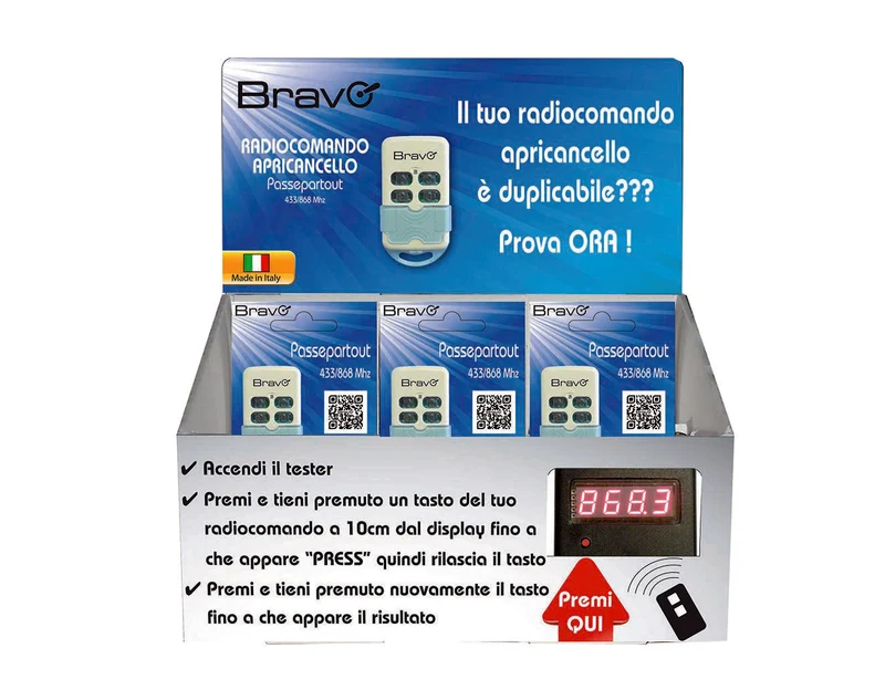 espositore radiocomandi 'passepartout' con tester 22 pezzi
