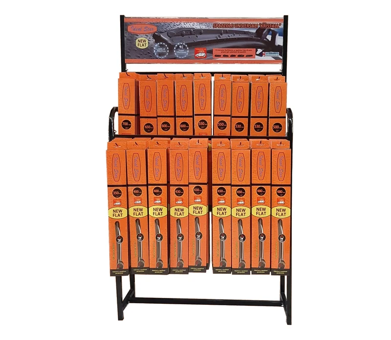 espositore completo tergicristallo "kristall" ideal star 18 ganci da 6 pezzi