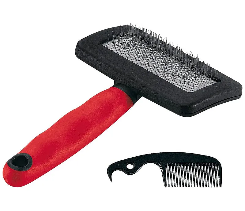 spazzola cardatrice per cani e gatti tg. m - cm 16x9,8x3,3h