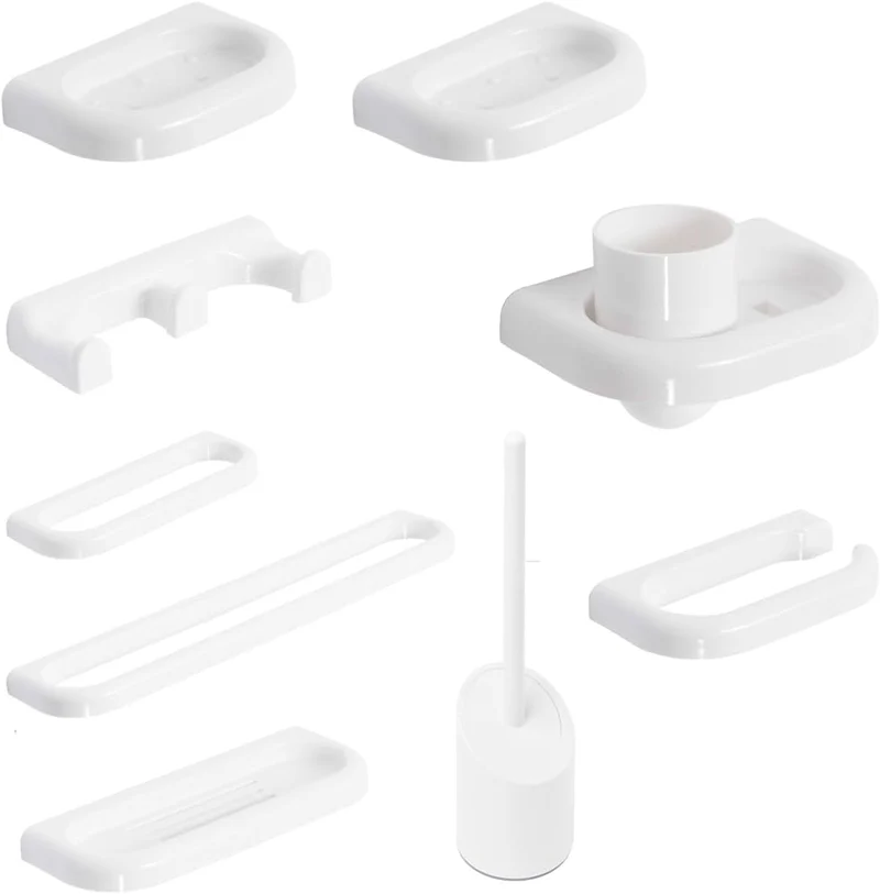 set bagno 8 pezzi 'vela' colore bianco