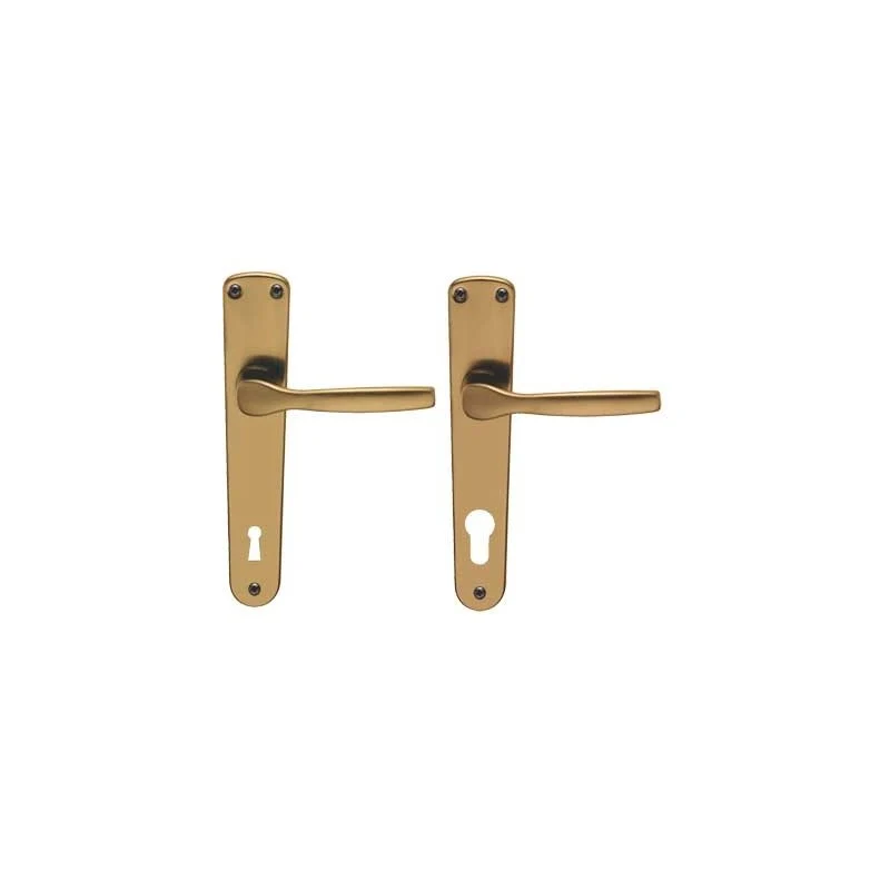 maniglia 'ginevra' con placca foro yale - colore bronzo
