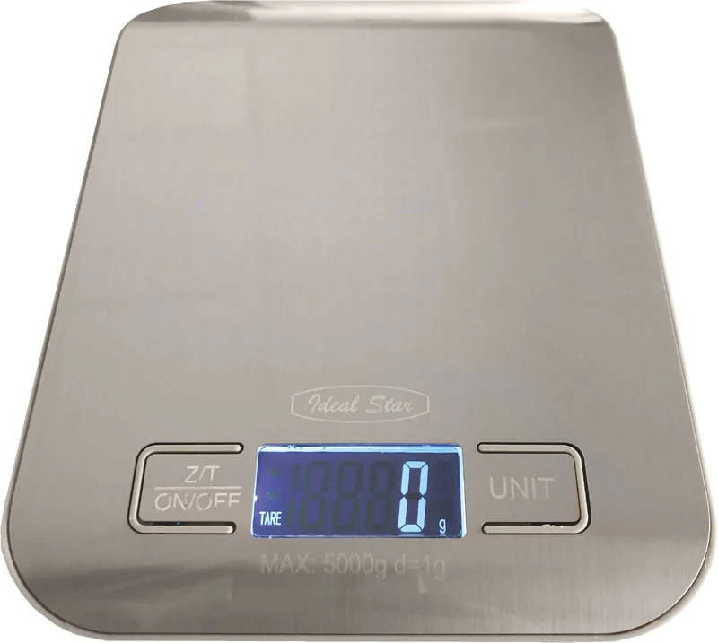 bilancia digitale ideal star piana in acciaio inox capacità 5 kg