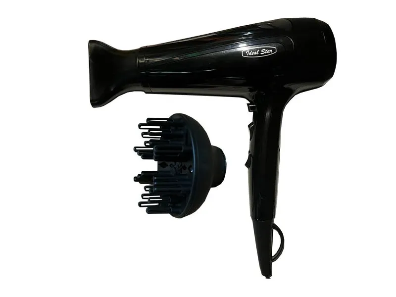 asciugacapelli professionale agli ioni ideal star 1800-2200 watt/ con diffusore