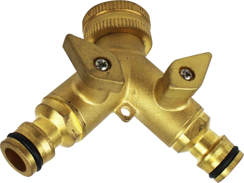 presa rubinetto doppia uscita in ottone con innesti rapidi ideal star