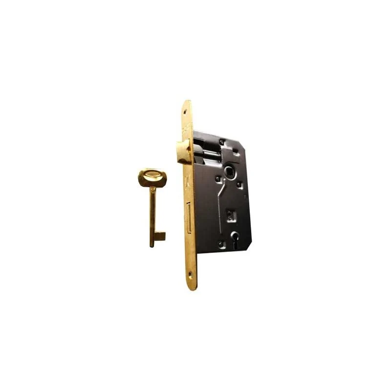 serratura per porte in legno 'patent grande' frontale bordo tondo bonaiti e50 nichelata