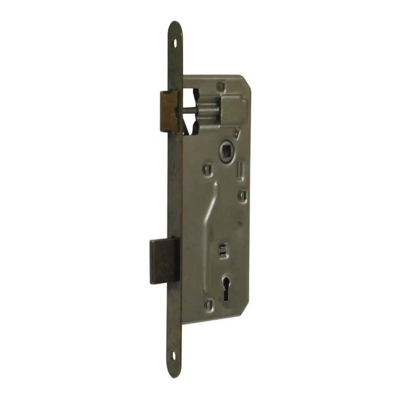 serratura per porte in legno 'patent grande' frontale bordo quadro bonaiti e50 bronzata