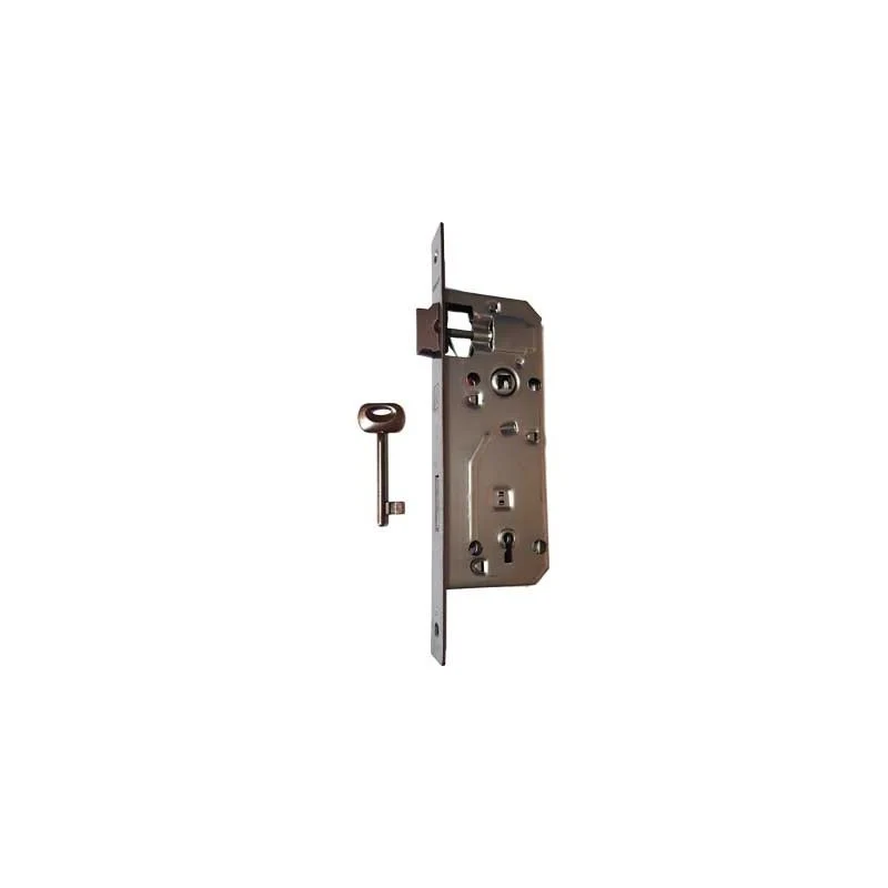 serratura per porte in legno 'patent' frontale bordo tondo bonaiti e40 ottonata
