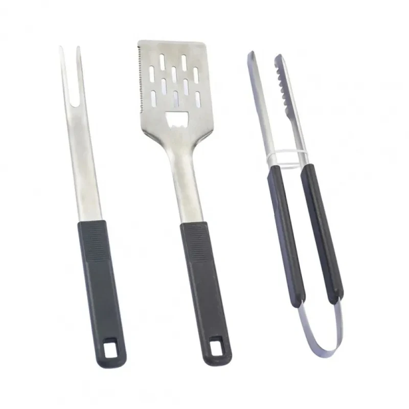 Set 3 accessori Texas per barbecue in acciaio inox