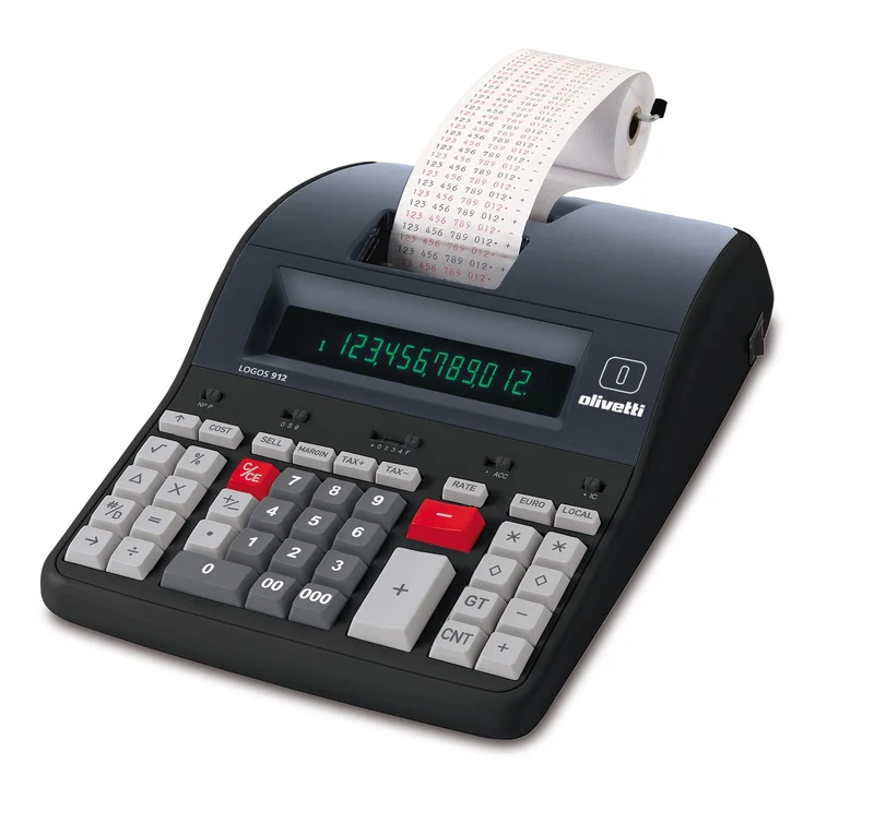 Olivetti Logos 912 Calcolatrice Scrivente Professionale 12 Cifre a 2 Colori