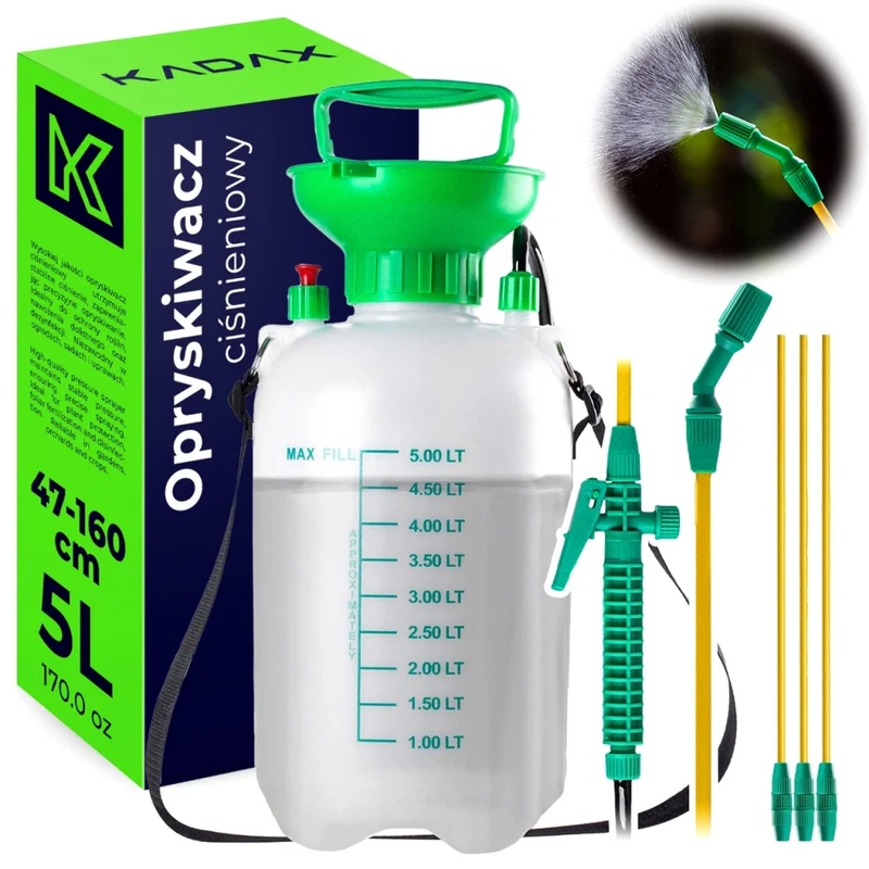 Spruzzatore a pressione manuale KADAX da 5 litri, spruzzatore da giardino per piante con lancia grande