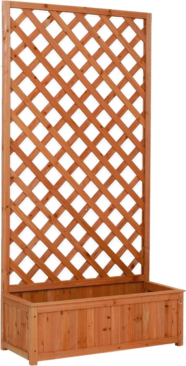 pannello grigliato 'rettangolare' con fioriera cm 75x30x140h