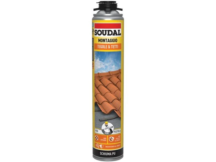 schiuma poliuretanica tegole e tetti soudal 750 ml - manuale