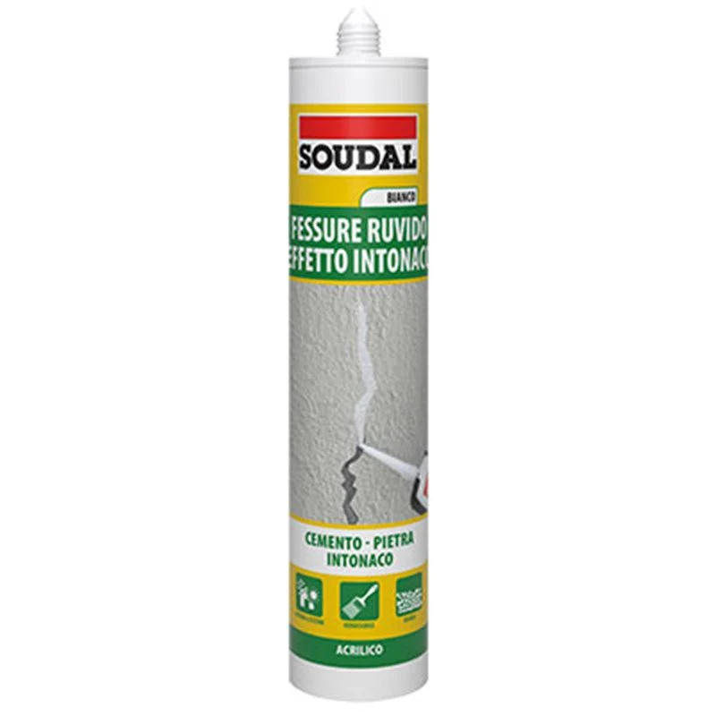 silicone acrilico effetto intonaco soudal 300 ml - bianco ruvido