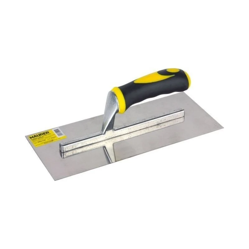 frattone liscio inox c/manico gomma 28x12 cm