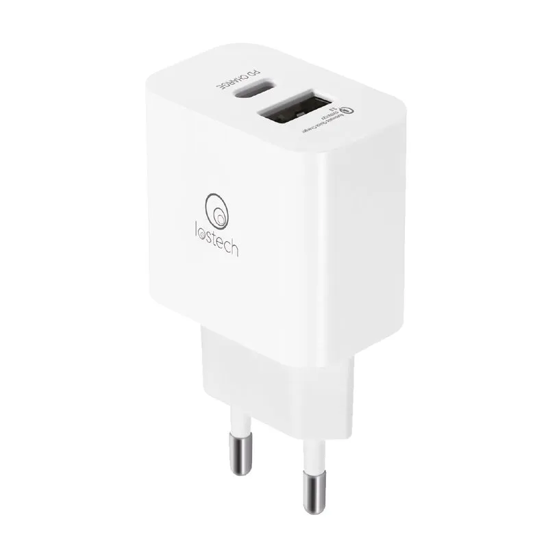 caricatore rapido lostech attacco usb-c e lightning