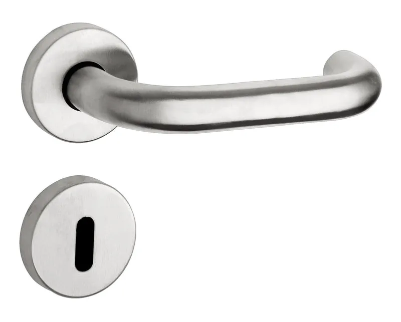 maniglia inox 'spagna' con rosetta e bocchetta col. inox satinato