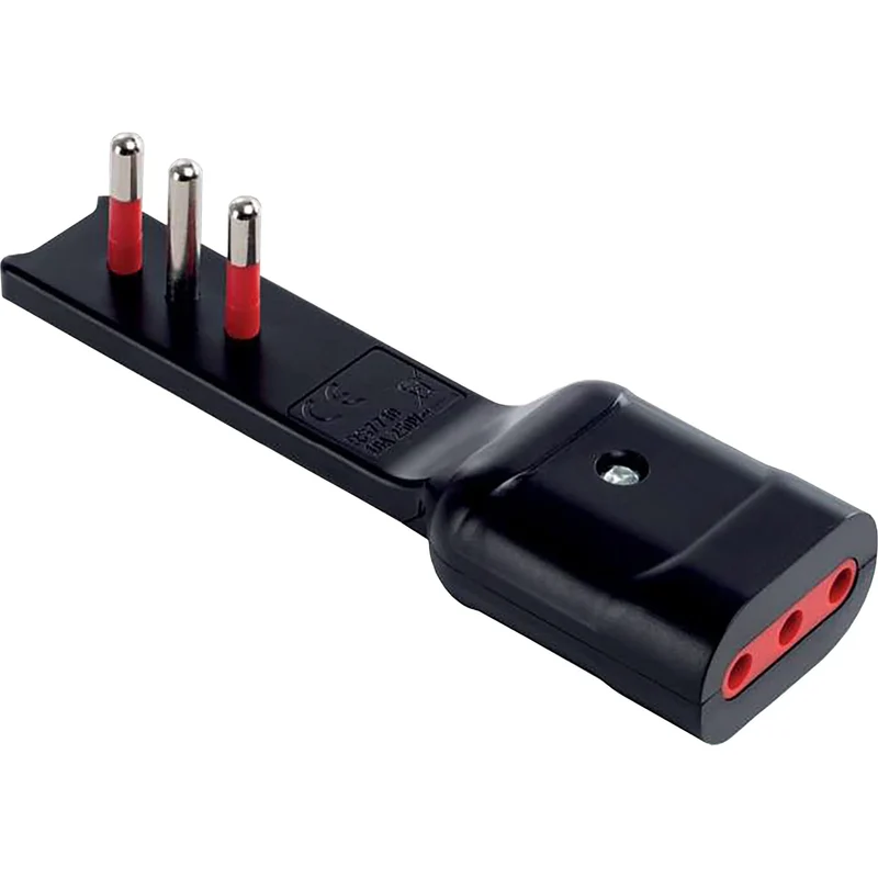 adattatore ultrapiatto 10a rosi 2p+t - presa 10a 2p+t, col. nero