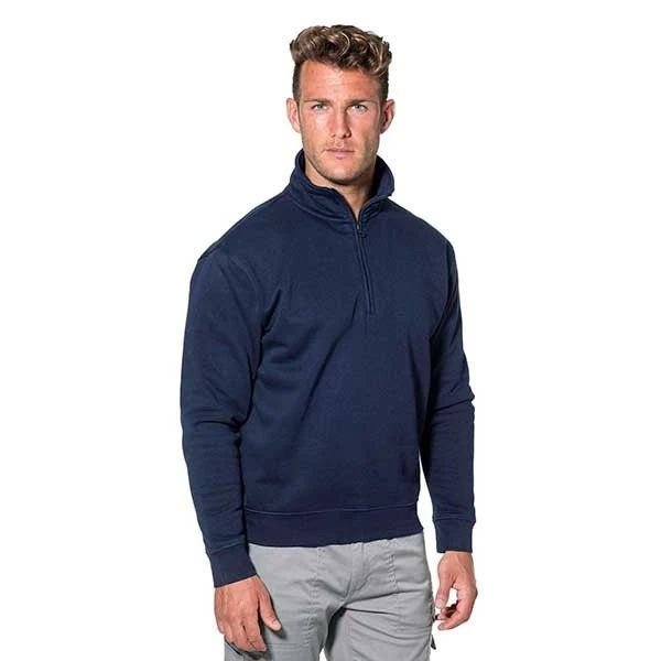 felpa con zip corta blu tg. m