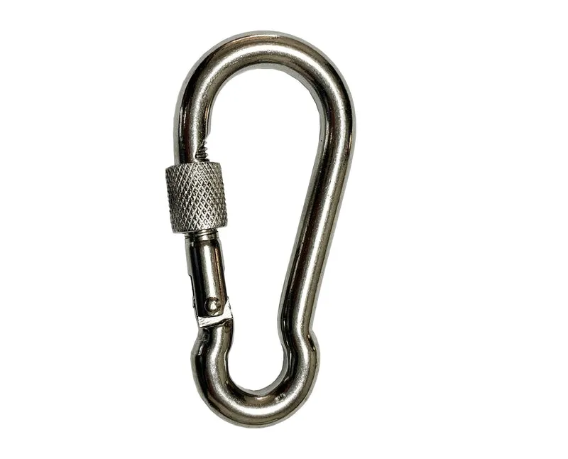 moschettone con ghiera inox 60 mm
