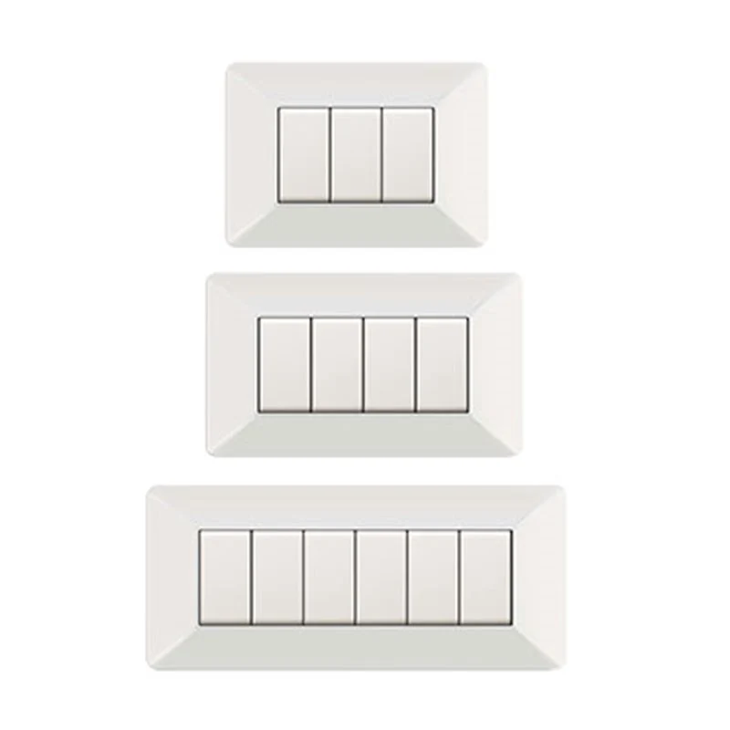 placca coprinterruttore bianca 'easy' 4 posti