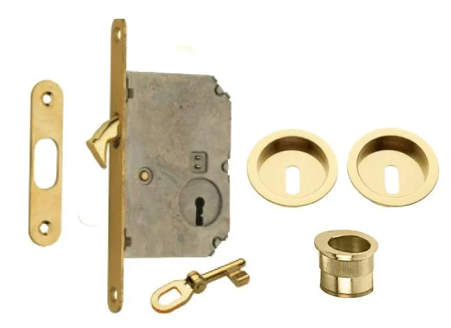 kit per porte scorrevoli - solo chiave frosio bortolo ottone lucido