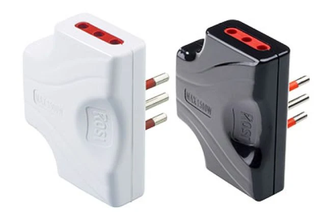 adattatore triplo extrapiatto 16a rosi 2p+t - prese 10/16a 2p+t, col. bianco