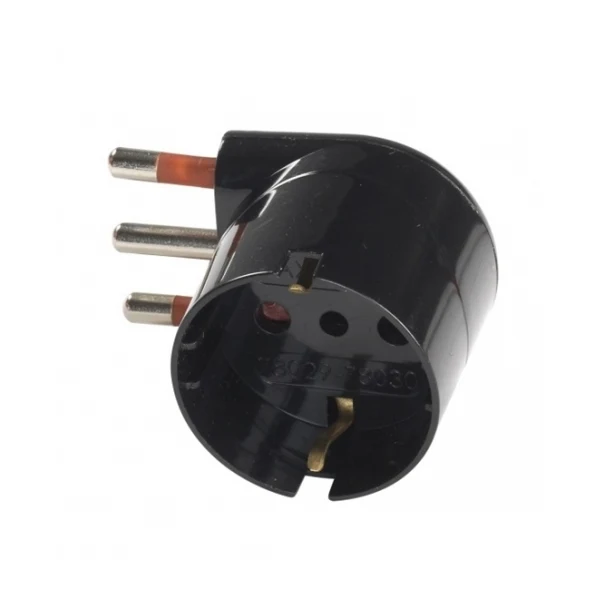 adattatore salvaspazio 90° schuko 10a rosi 2p+t - prese 10 2p+t, col. nero