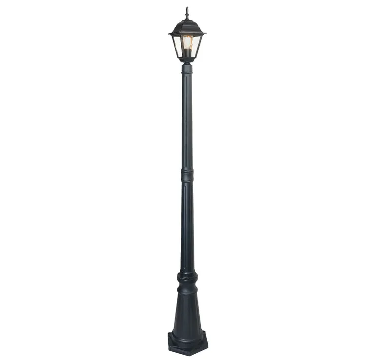 lampione con una lanterna quattro facce colore nero cm.190