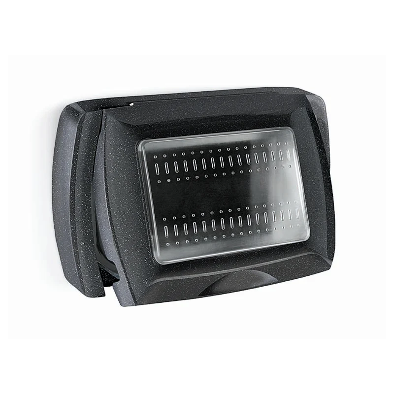 placca autoportante c/portello 'mylife' 3 moduli - nera