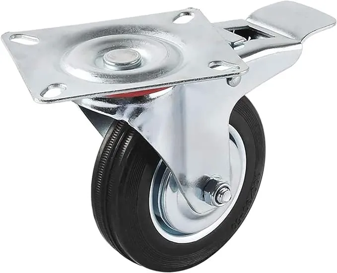 ruota industriale girevole ideal star c/freno 125 mm - portata 100 kg