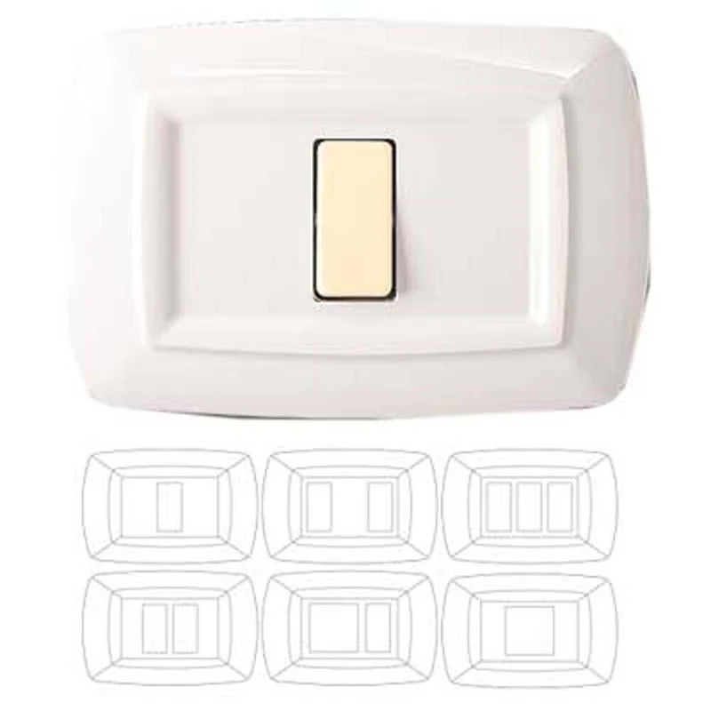 placca coprinterruttori 'tondo' avorio 1 modulo