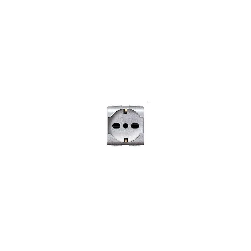 presa italiana/tedesca 'mylife' 10/16a 250v 2p+t - grigio