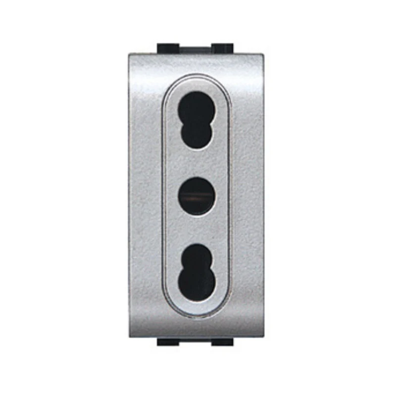 presa bivalente 'mylife' 10/16a 250v 2p+t - grigio