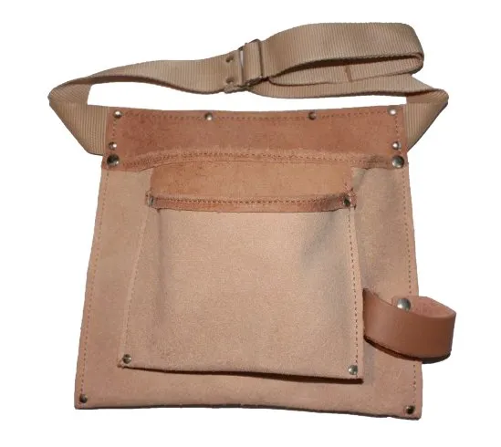 borsa carpentiere con due tasche, portamartello e cintura in nylon