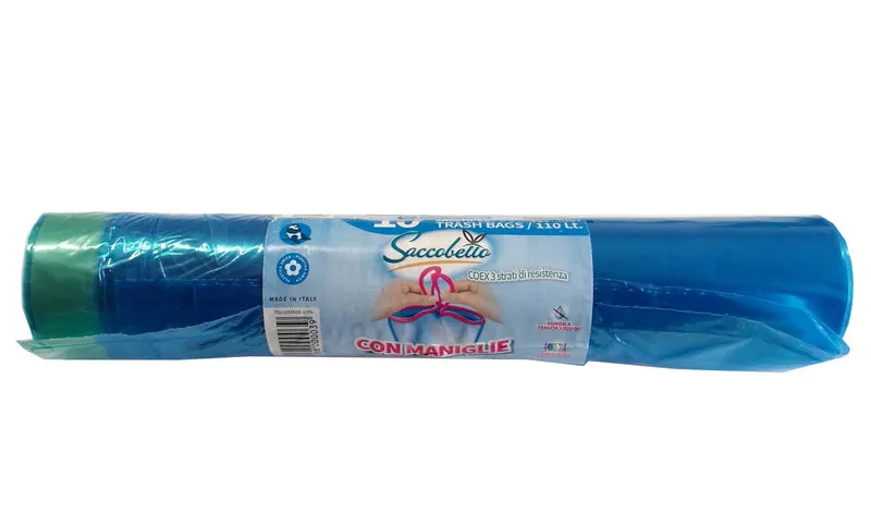 sacchi per rifiuti 70x105 cm - conf. 10 pezzi - colore celeste