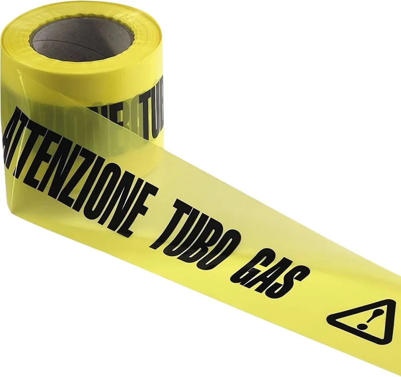 nastro segnaletico 'attenzione tubo gas' cm 10x200 mt