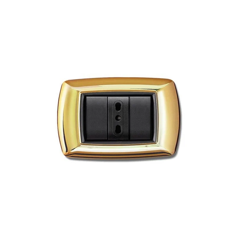 placca coprinterruttore oro 'mylife' 4 moduli