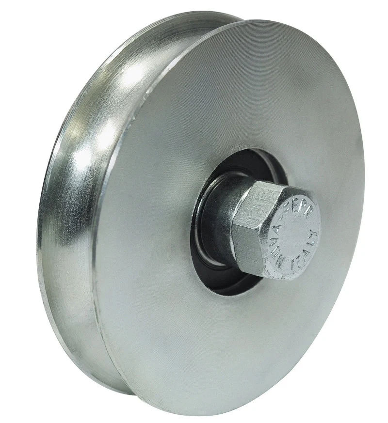ruota con bullone per cancelli gola tonda 140 mm