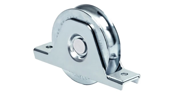 ruota con supporto interno per cancelli gola tonda 100 mm
