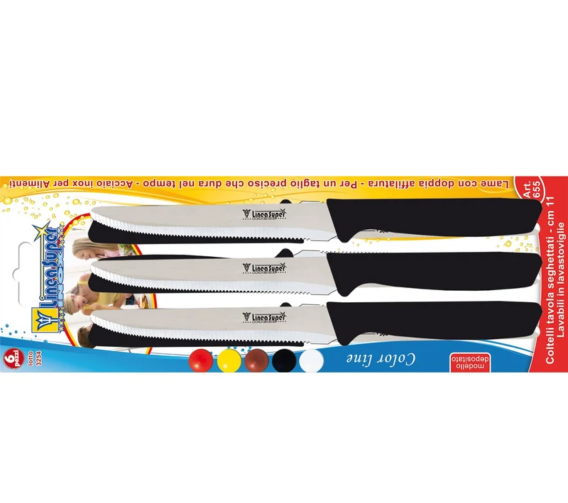 coltelli da tavola lama 11 cm - blister 6 pezzi