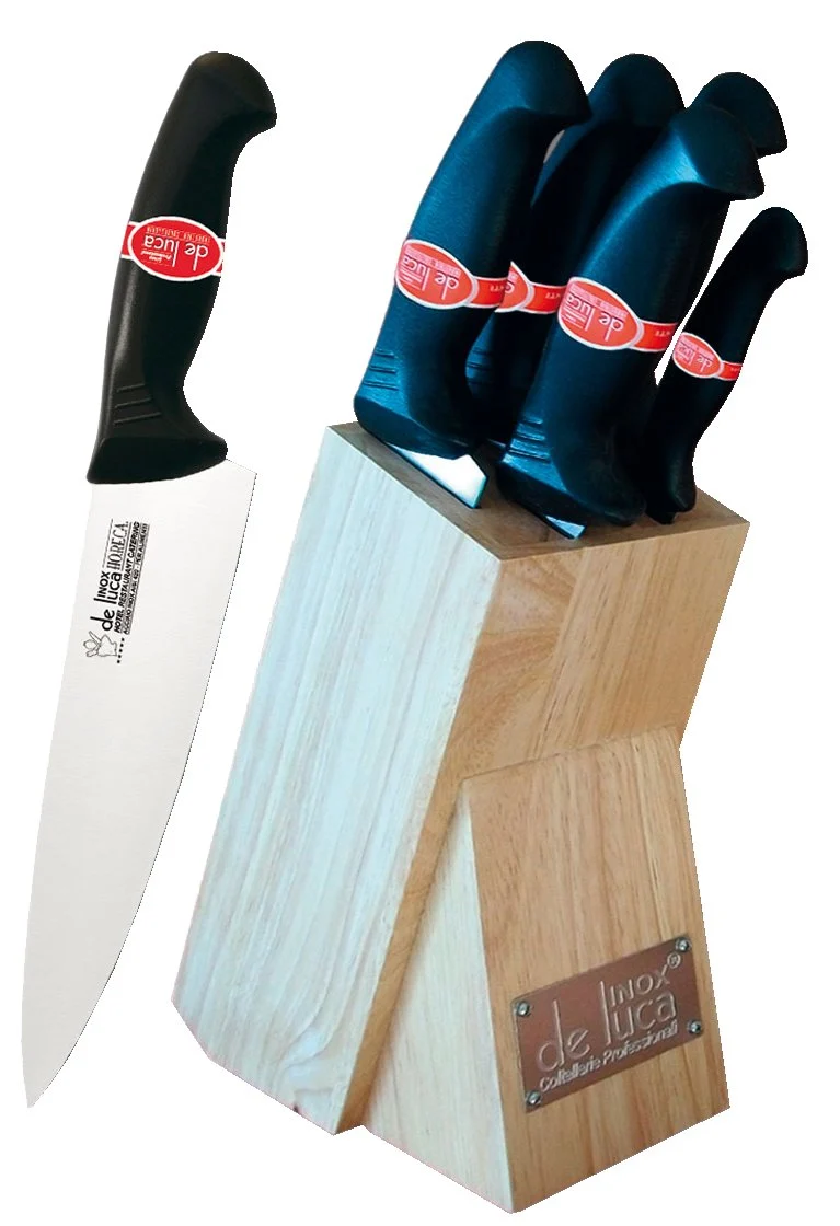 set coltelli con ceppo 5 pezzi