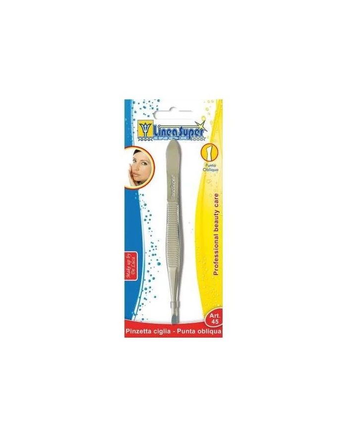 pinzetta per ciglie c/punta obliqua 5 cm