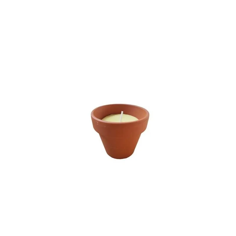 kit candele alla citronella in terracotta ø cm 6x6h - confezione 6 pezzi
