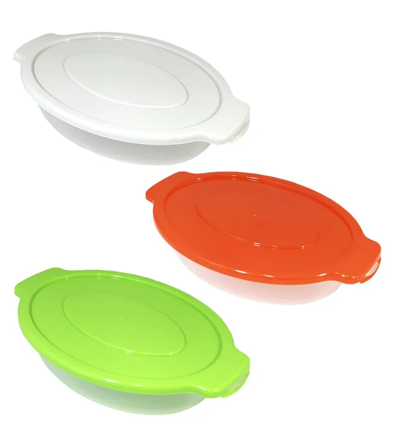 kit contenitori ovali 'big' 1,15 lt - 22x16 cm - confezione 3 pezzi