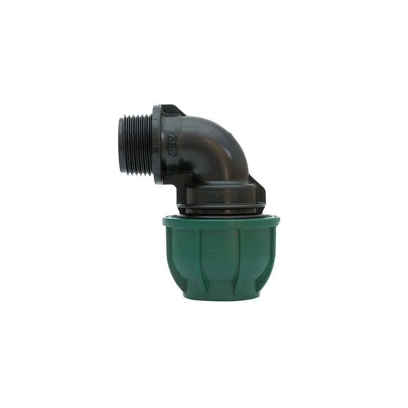 gomito a 90° a stringere con derivazione fil. maschio ø mm 20x1/2" - 12,5 pn